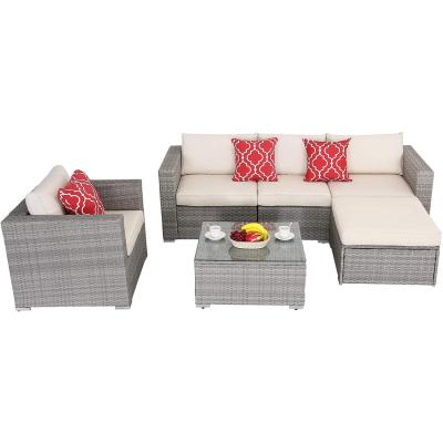 China Easy-Carry Rattan Cube Garden Furniture Patio Sets Outdoor Garden Rattan Sofa Couch Set Garden Furniture for sale