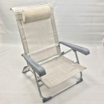 China Aluminum Folding Chair Specific Outdoor Folding Chair Luxury Use Beach Chair Easy-carry With Pillow for sale