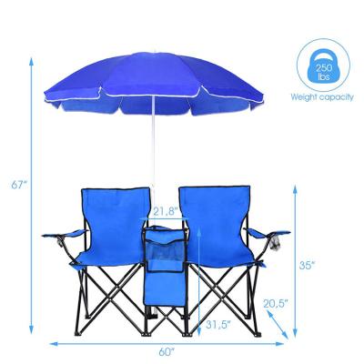 China Wholesale Easy-carry portable double camping chair with table, chair for camping for sale