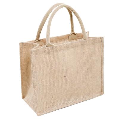 China Eco-friendly Wholesale New Design  ECO Friendly Travel Jute Bag Custom Logo Burlap Gift Bag With cotton Pocket for sale