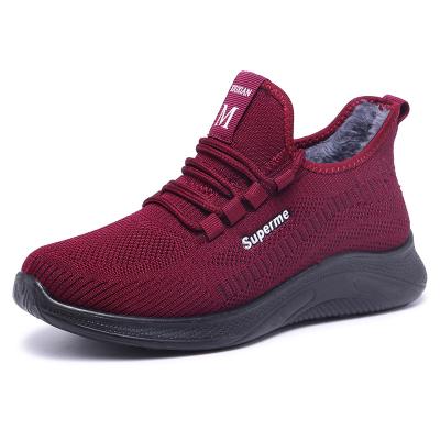 China Cushioning Women's Sneakers Winter Casual Sneakers With Plush Fur Warm Women's Shoes With Lace Up Ankle Boots Women for sale