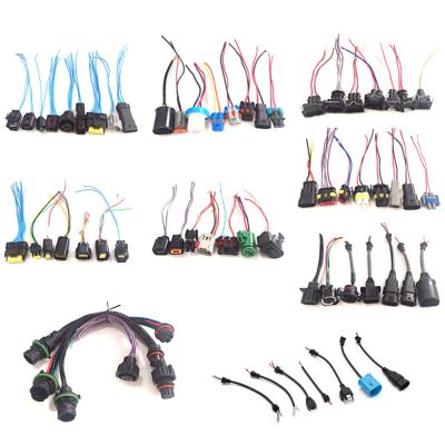 China Automobile Car Headlight Pigtails H7 H1 H3 H11 H13 9005 Custom Harness Ceramic Auto Wiring Harness Fog Light Bulb Connector 9006 9007 HB3 HID LED for sale