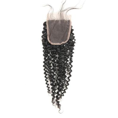 China Best Quality Middle Part Hair Wave Price Cheap Deep Curly Free Lace Closure 4x4 Three Part Lace Closure Hair Piece for sale