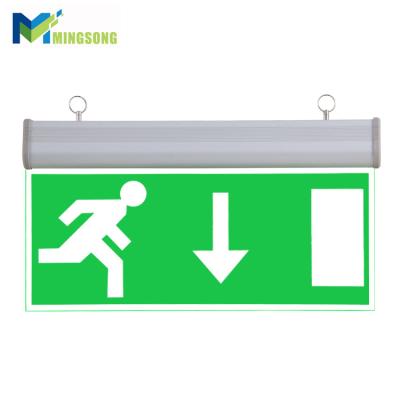 China Aluminum Acrylic Emergency Exit Light CE ROHS Factory Price Single Double Sided Rechargeable LED Emergency Light EMERGENCY EXIT Sign Light for sale