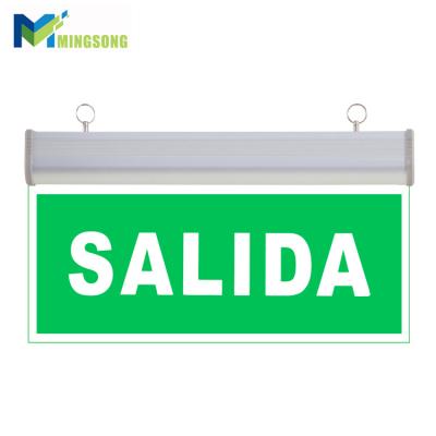 China Emergency exit light led exit signage factory price aluminum acrylic single double sided rechargeable LED fire emergency light salida sign light for sale