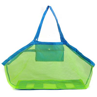 China Beach Toy Storage Bag Sand Tool Clothes Towel Shell Beach Mesh Folding Digging Tool Bag for sale