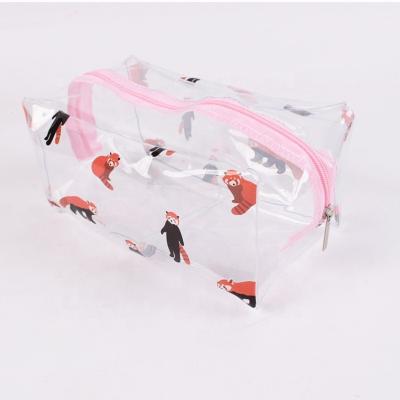 China Cute Makeup Storage Transparent Cartoon PVC Bag Lipstick Cosmetic Bag for sale