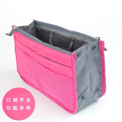 China Cotton Lined Portable Cosmetic Bag Handheld Double Zipper Bag For Organizing Storage for sale