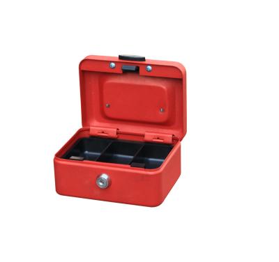 China Home Security for Cash / Coins / Check 6 Inch Cash Box xs Metal Cash Box in Carpet Finish and with Button for sale