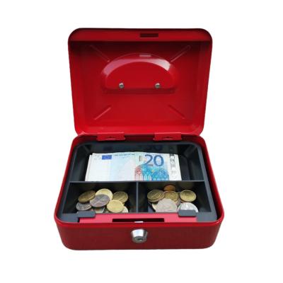 China Home Security For Cash/Coins/Check Medium 8 Inch Cash Piggy Bank Cash Box A Lot With 3 Compartment Tray for sale