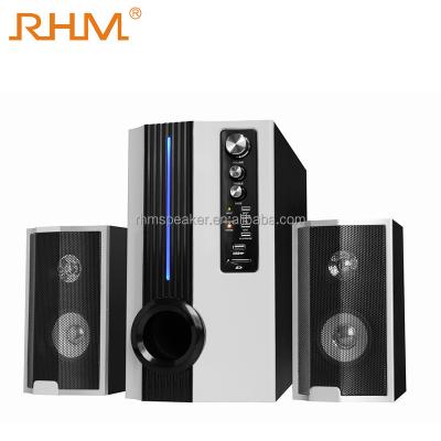 China Mini System RHM Wooden Box 2.1 Active Speakers With FM Radio for sale