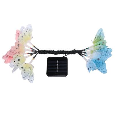 China Plastic Led Outdoor Solar Butterfly Fiber Optic Fairy Lights Waterproof Garden Light for sale