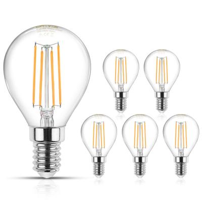 China Hotel Gold Supplier Light E14 G45 4W Clear Vintage Edison Decorative LED Filament Bulbs Lights for sale