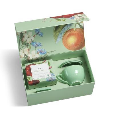 China Handmade Custom Luxury Paper Tea Cup Cardboard Packaging Gift Tea Box for sale