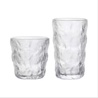 China BRIEF Glacier Pattern Wine Glass Frosted Texture Whiskey Glass Beer Household Office Bar Drinking Glass Mug for sale