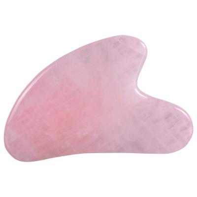 China Natural Jade Stone Heart Guasha Board Rose Quartz Pink Facial Scraping Portable Gua Sha Board Massage Tool for SPA Therapy for sale