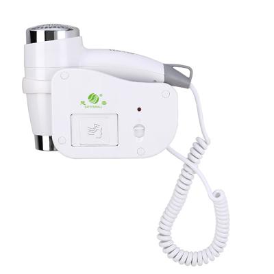 China Wall Mounted Protection 1600W Hotel Wall Mounted Safe Overheat Hair Dryer for sale