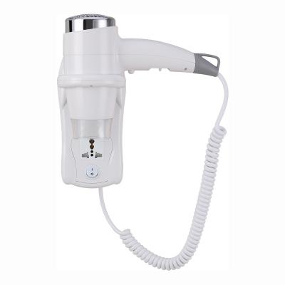 China Hotel 14000w Powerful Ionic Wall Mounted Hair Dryer With Universal Adapter Plug for sale