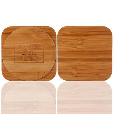 China Mobile Phone Trending 2020 Best Custom 5W Qi Fast Wireless Charger Bamboo Wireless Charger With Bamboo Pad for sale