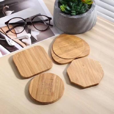 China Wholesale 10W Qi Universal Mobile Phone Around Wooden Desktop Fast Wireless Charger The Log Bamboo Wireless Charger for sale