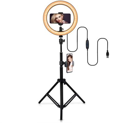 China PORTABLE Led Travel RGB Ring Light For Live Broadcast Selfie Tripod Ring Light 26Cm 10 Poleg for sale