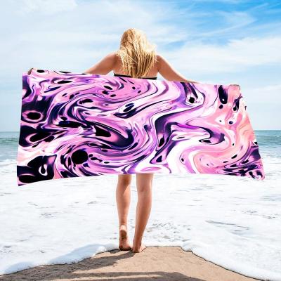 China Hot Pink QUICK DRY Custom Lightweight Micro Sand Fiber Microfiber Pool Designer Free Beach Towel for sale