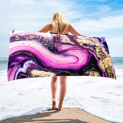 China Large Super Large QUICK DRY custom made luxury microfiber oversized with a personal free logo design custom beach towel for sale