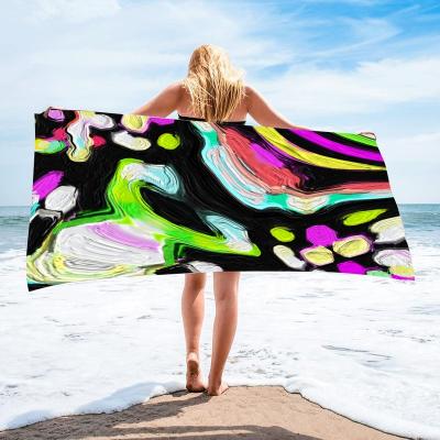 China Custom Wholesale Custom Cheap Wholesale Luxury Logo QUICK DRY Custom Microfiber With Blanket Quality Beach Towel for sale