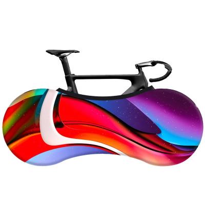 China Road Bikes 2022 Indoor Removable Sublimated Printing Elastic Bike Chain Cover Dust Proof Multiple Protective Bicycle Wheel Cover for sale