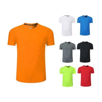 China 100% Breathable Color Female Bodybuilding Men's Logos Elastic Polyester Quick Dry Round Neck Tank Top Shirts Jogging Tops for sale