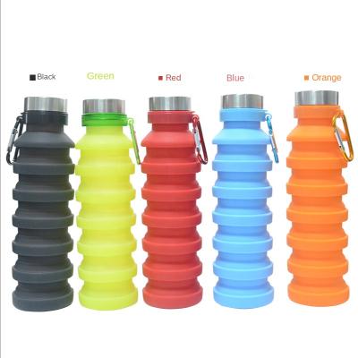 China Ultra-Packable Water Bottle 17oz Food-Grade Silicone Sustainable Folding Spout Lid Travel-Friendly for sale