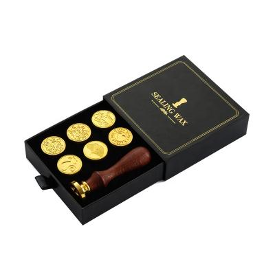 China 7pce Set Greeting Card Letter Envelope Postmark Sealing Wax Seal Gift Box Letter Hot Selling Wax for sale