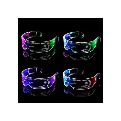 China Wholesale LED Color Changing Decoration Cyberpunk Luminous Lead Glasses For Parties for sale