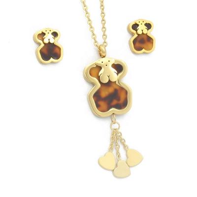 China Modern Fashion Jewelry Sets Elegant Stainless Steel Bear Shaped Turtle Ladies Costume Jewelry Sets Wholesale for sale