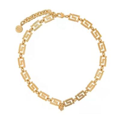 China Vintage Hot Sale Fine Jewelry Gold Plated Stainless Steel Vintage Choker Cuban Chain Necklace for sale