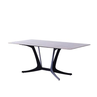 China 2022 New Design Modern Simple Metal Base Adjustable 6 Seater (Sintered Stone Dining Tables Marble Dining Table for sale