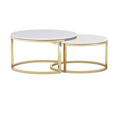 China Coffee table living room furniture design modern marble center coffee table gold for sale