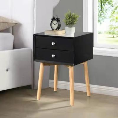 China Factory Wholesale Adjustable Leg 2 (Others) Drawer Bedside Table Solid Wood Living Room Cabinets For Sale for sale