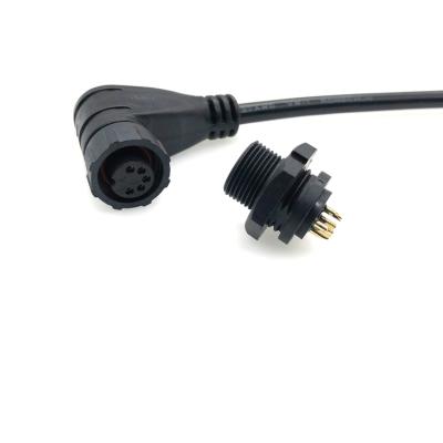 China Automotive 90 Degree M14-5 Pin Panel Mounted Sensors Elbow Outboard Ip67 Equipment Connector. for sale