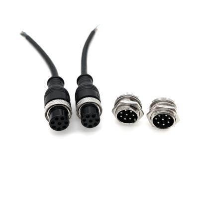 China Automotive Industry Aviation Sensors Gx16 Equipment Signal Transmission Connection Line 8-Pin Plug And Female Connector for sale