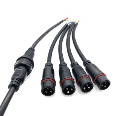 China M17 Automotive Sensors Around Plug 3 Plug Ip67 Pim Waterproof Wire Connector Male /Female Waterproof Outdoor Led Lamp Connection Cable for sale