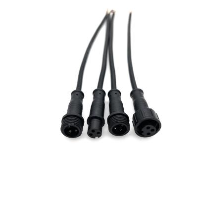 China Mini Socket IP66 Cable 3P Automotive Waterproof 3 Pin Male Plug/Female Socket LED Sensors M12S Lamp Connection Cable for sale