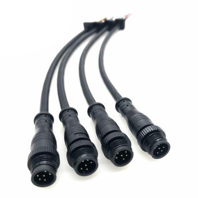 China M12 Sensors Automotive Metal Cable 6p Waterproof Male / Outdoor Led Waterproof Lamp Cable Connector Female Connector for sale