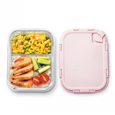 China RELEA Disposable Square Freezer Dishwasher Safe Glass Bento Box Containers for sale