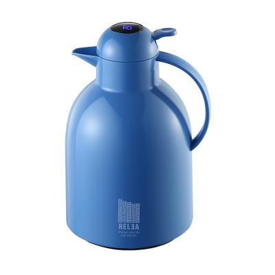 China Wholesale Custom PORTABLE Custom Design 1600ml Vacuum Flask Kettle Water Pot Relea Logo Red Dott with Plastic Body and Glass Inner for sale