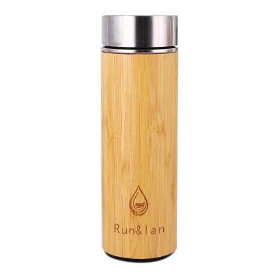 China Manufacturer Hot sale Leak proof bamboo tumbler custom logo stainless steel vacuum flask water bottle for sale