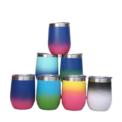 China Stainless Steel Vacuum Insulated Wine Tumbler Egg Shape With Lid Customizable Tumbler zu verkaufen