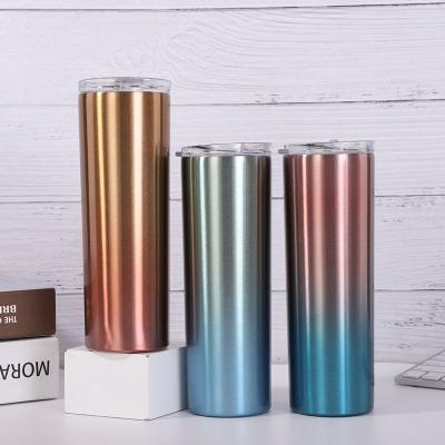 중국 Hot selling 20 oz stainless steel tumbler double wall insulated straight wine tumbler with lids and straws 판매용