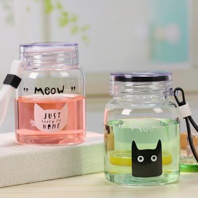 중국 350ml Water Borosilicate Glass Bottle Sport Cute Drinking Glass Water 판매용