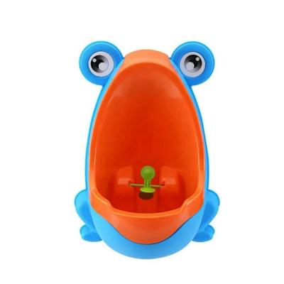 China Portable Toilet Frog Baby Potty Training Urinal Boy Holding Plastic Pee Toilet Wall Mount With Aiming Target Funny for sale